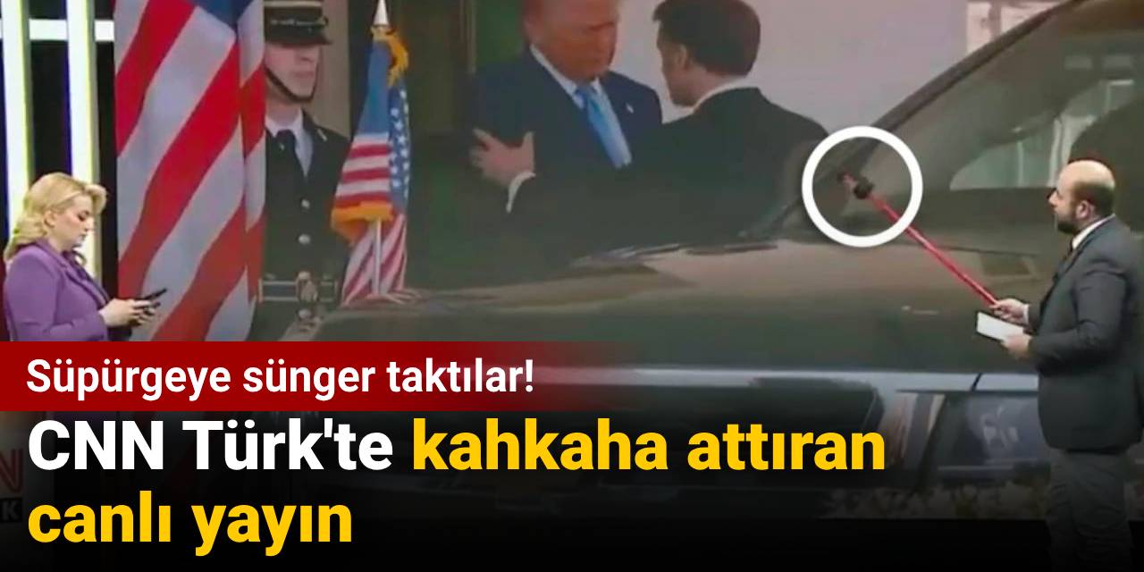 CNN Türk'te kahkaha attıran canlı yayın: Süpürgeye sünger taktılar!