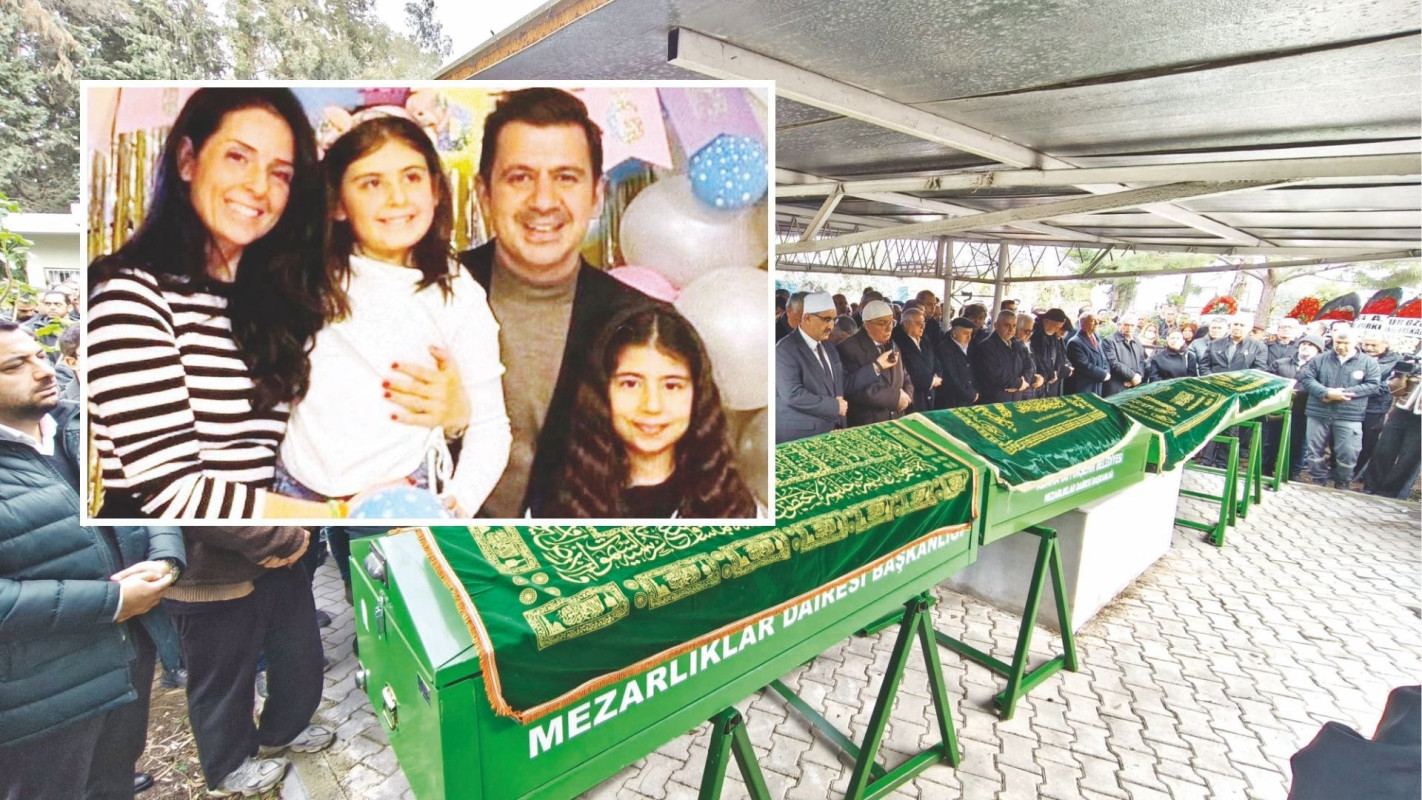 Mert ve Duygu Doğan ile çocukları Mavi ve Doğa, son yolculuğuna uğurlandı